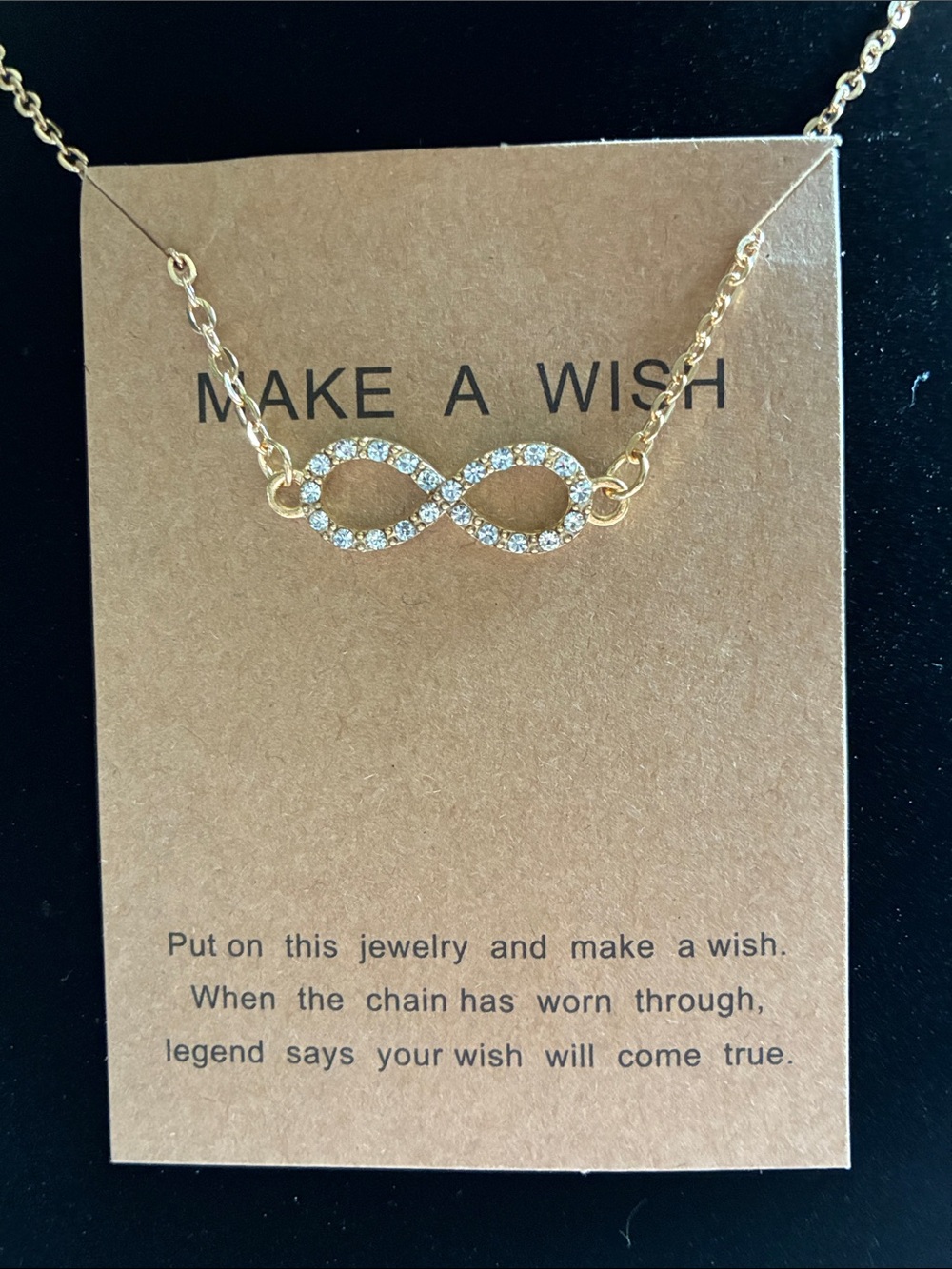 Infinity Necklace with Crystals